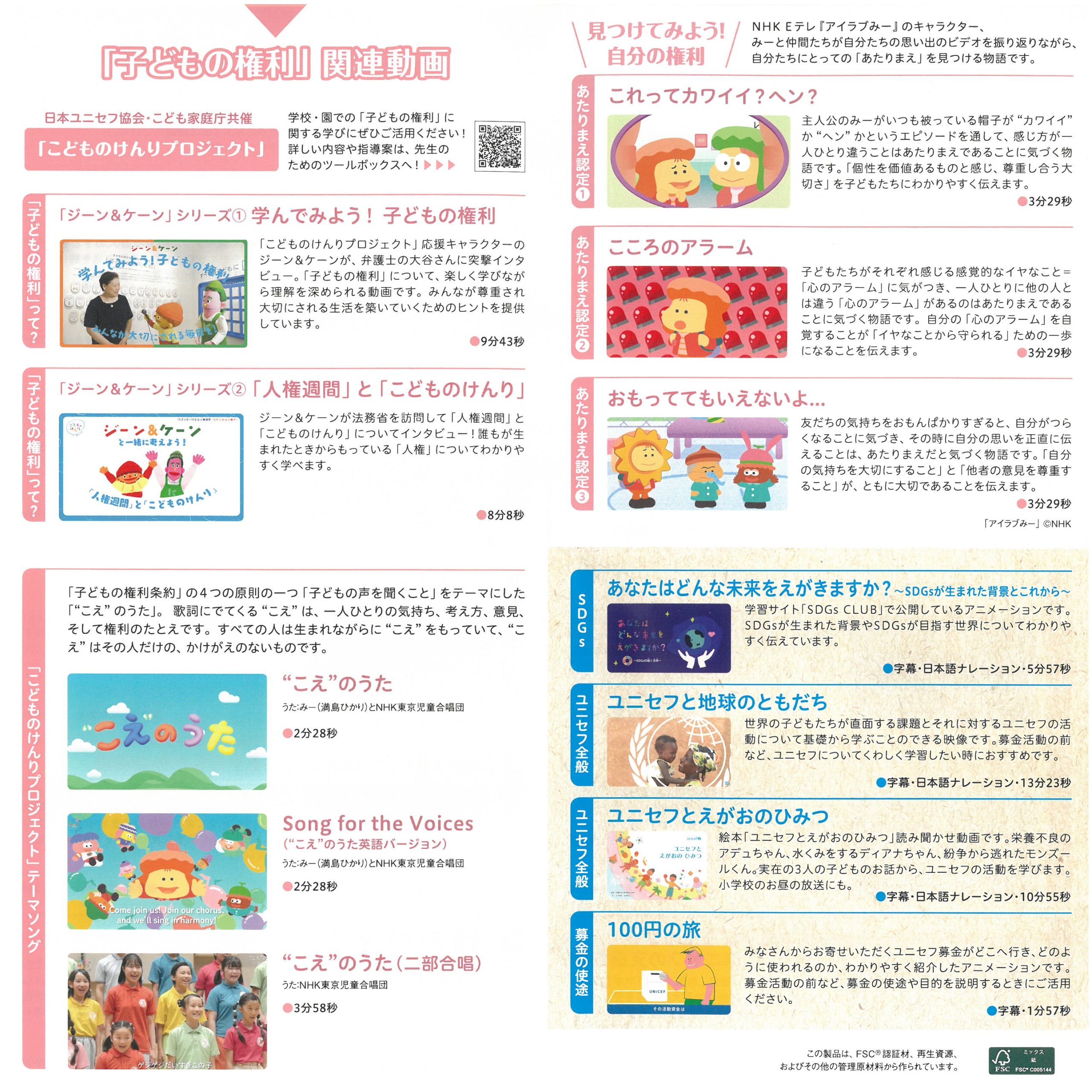 2025 unicef DVD ジャケット裏
